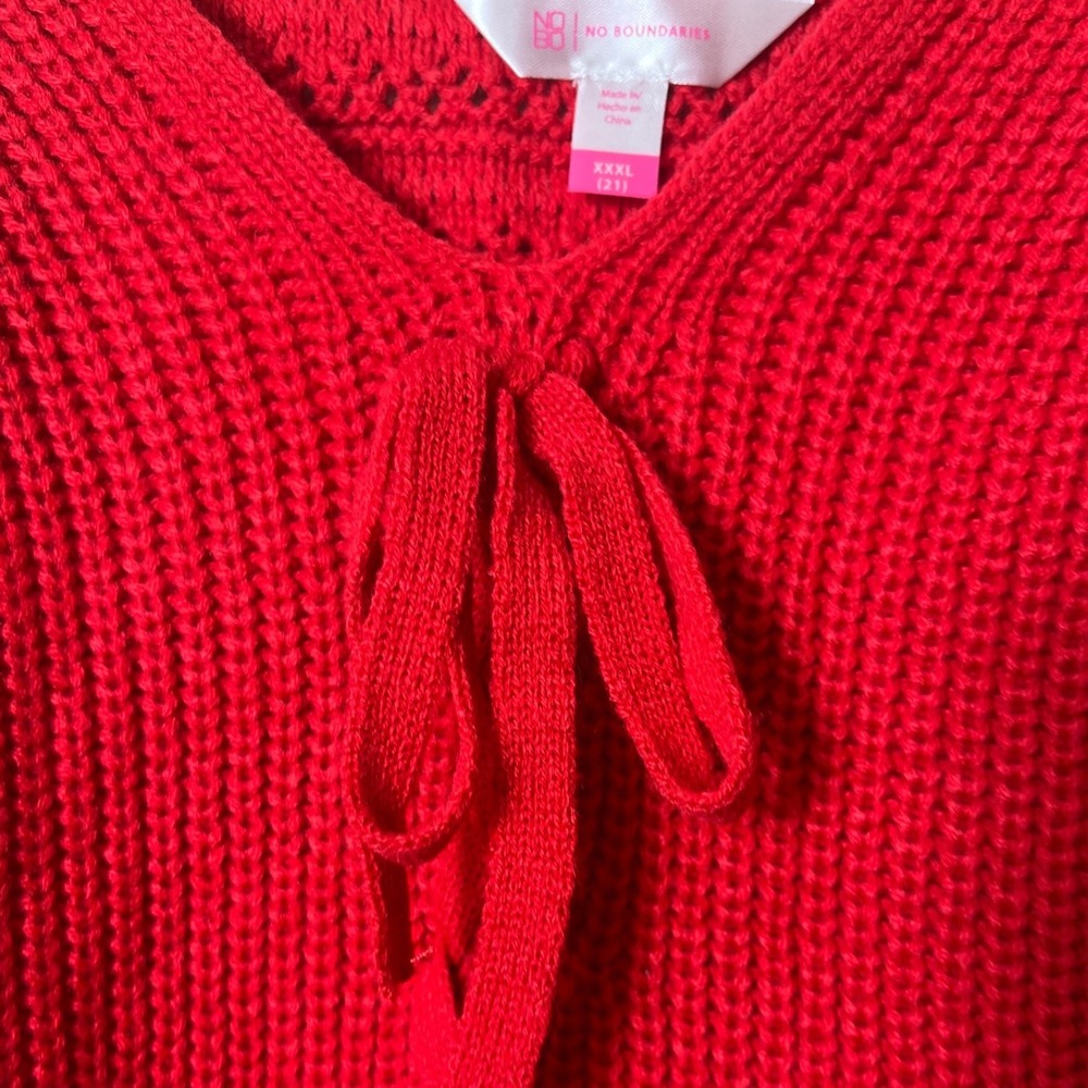 No Boundaries Red Knit Fringe Tank Top XXXL 21 Boho Western Festival Cami Shirt - Picture 8 of 9